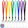 Cruise Lanyards, 8 Pack Colorful Solid Color Lanyard with Detachable Buckle and Waterproof ID Badge Holder for Cruises, Ships, Keys, Cards, Phone and Carnival Sail, (Assorted Rainbow 8 Colors, 8 Pcs)