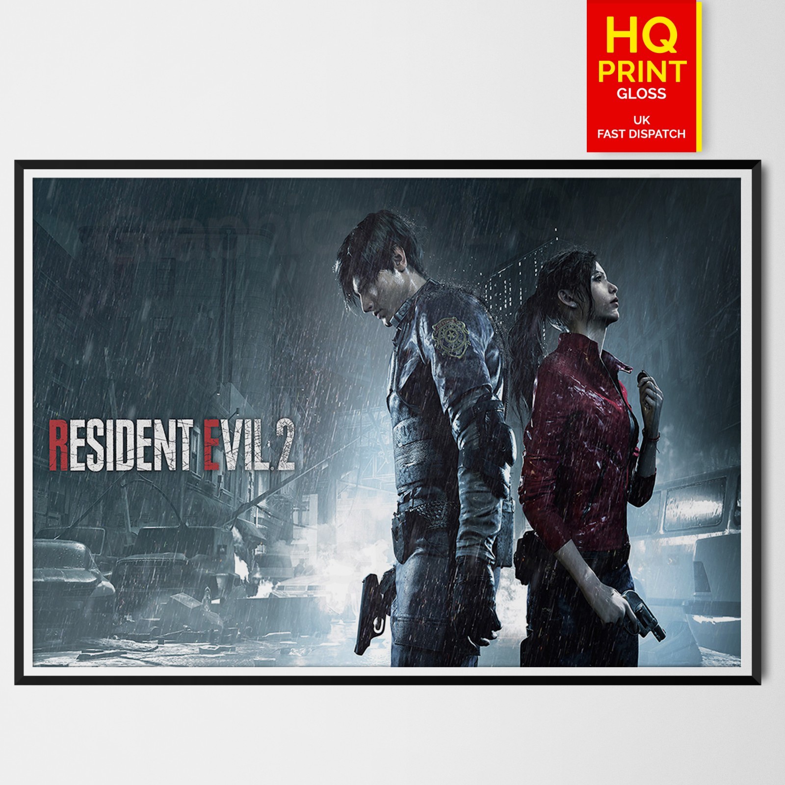 Resident Evil 2 Remake Poster Zombie Video Game Art Print 2 A4 A3