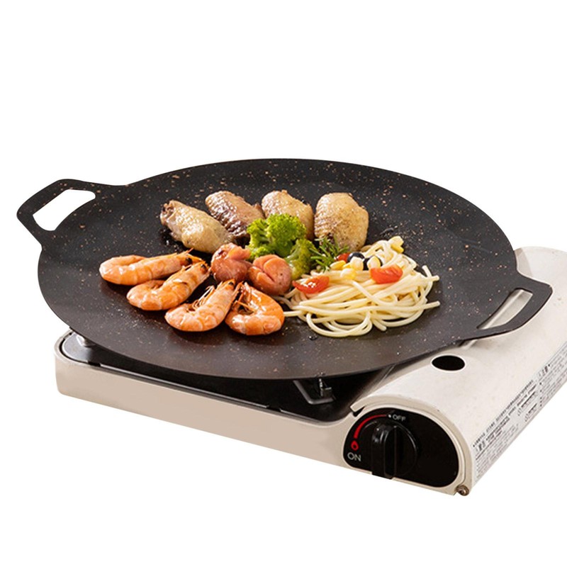 Outdoor Korean Barbecue Pan Round Griddle Pan for Stove Top 