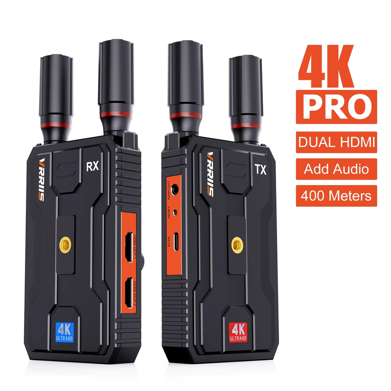 400M 5G 4K Pro Wireless HDMI Extender Dual HDMI Video Transmitter Receiver Suppo