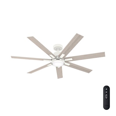 Hunter Fan 60 in Casual Matte White Indoor Ceiling Fan with Light Kit and Remote