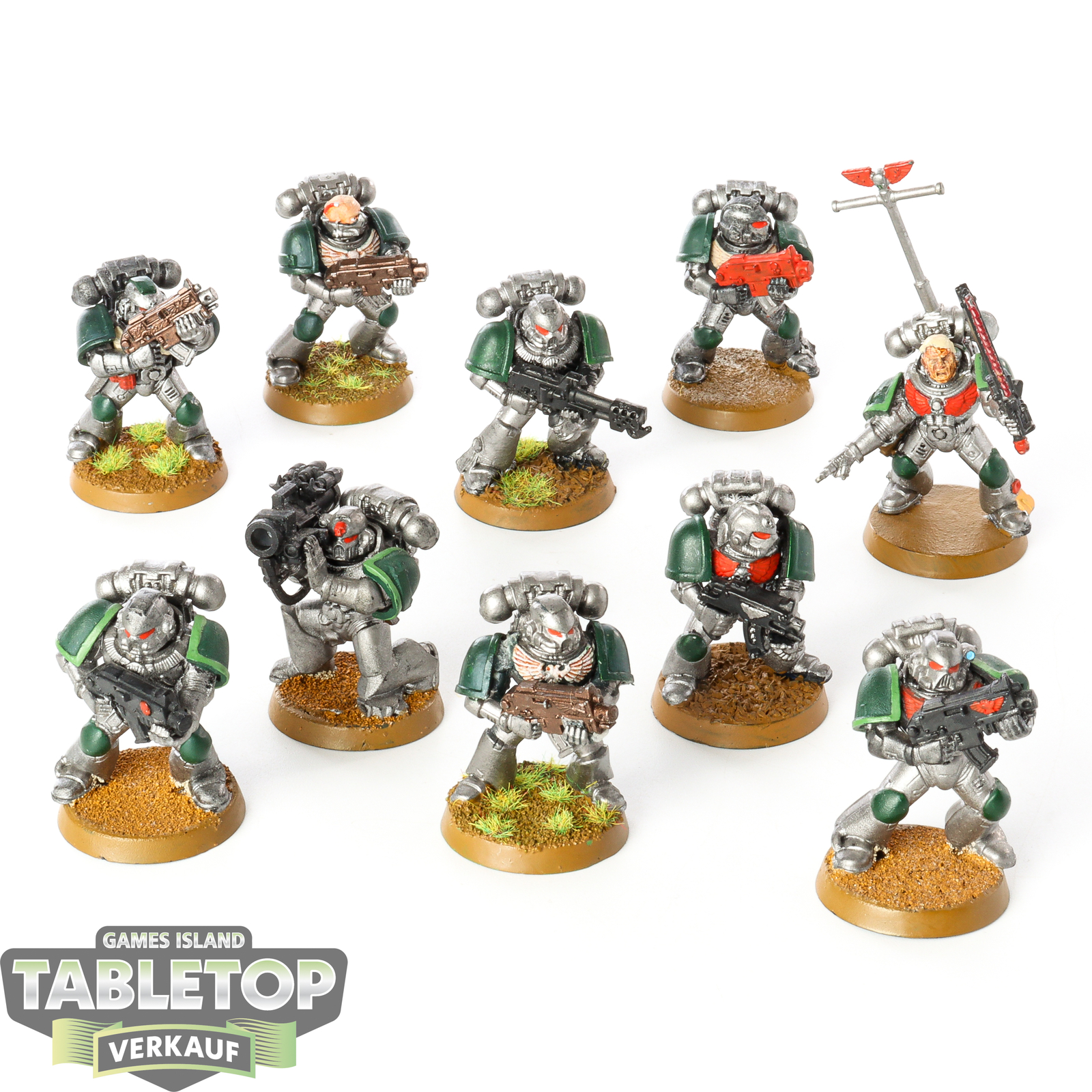 Dark Angels - 10  x Tactical Squad klassisch - bemalt
