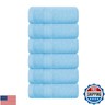 BOUTIQUO Ultra Soft Cotton 6 -Piece Hand Towel Set 16x24 Inch, Ideal for use in Bathroom, Kitchen, Gym, Spa and General Cleaning, Compact and Lightweight Multi Purpose Hand Towels - Sky Blue