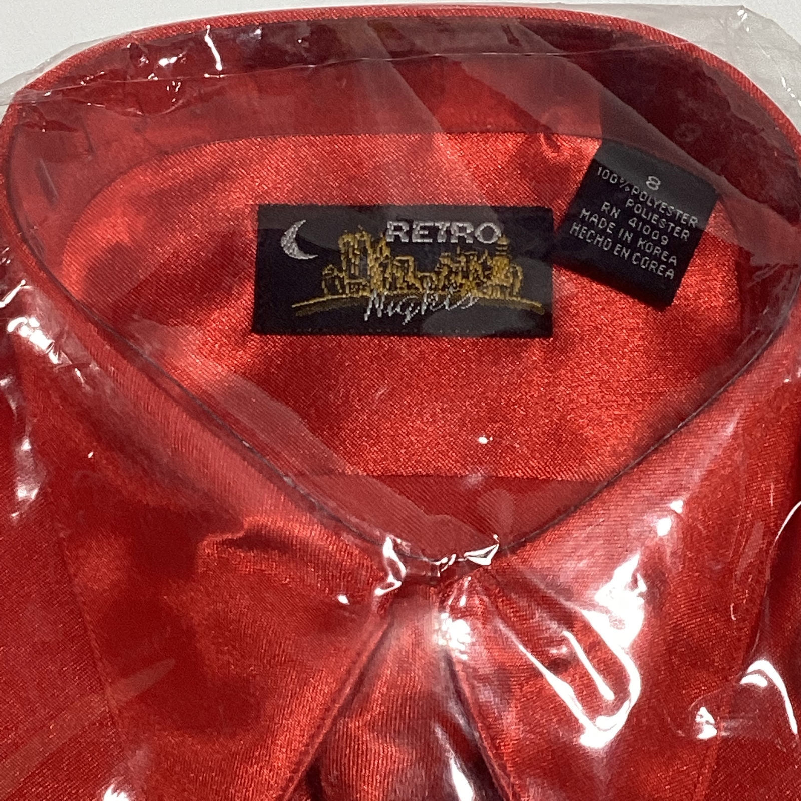 Boys Retro Nights Red Long Sleeve Dress Shirt W/Tie NEW - Picture 3 of 3