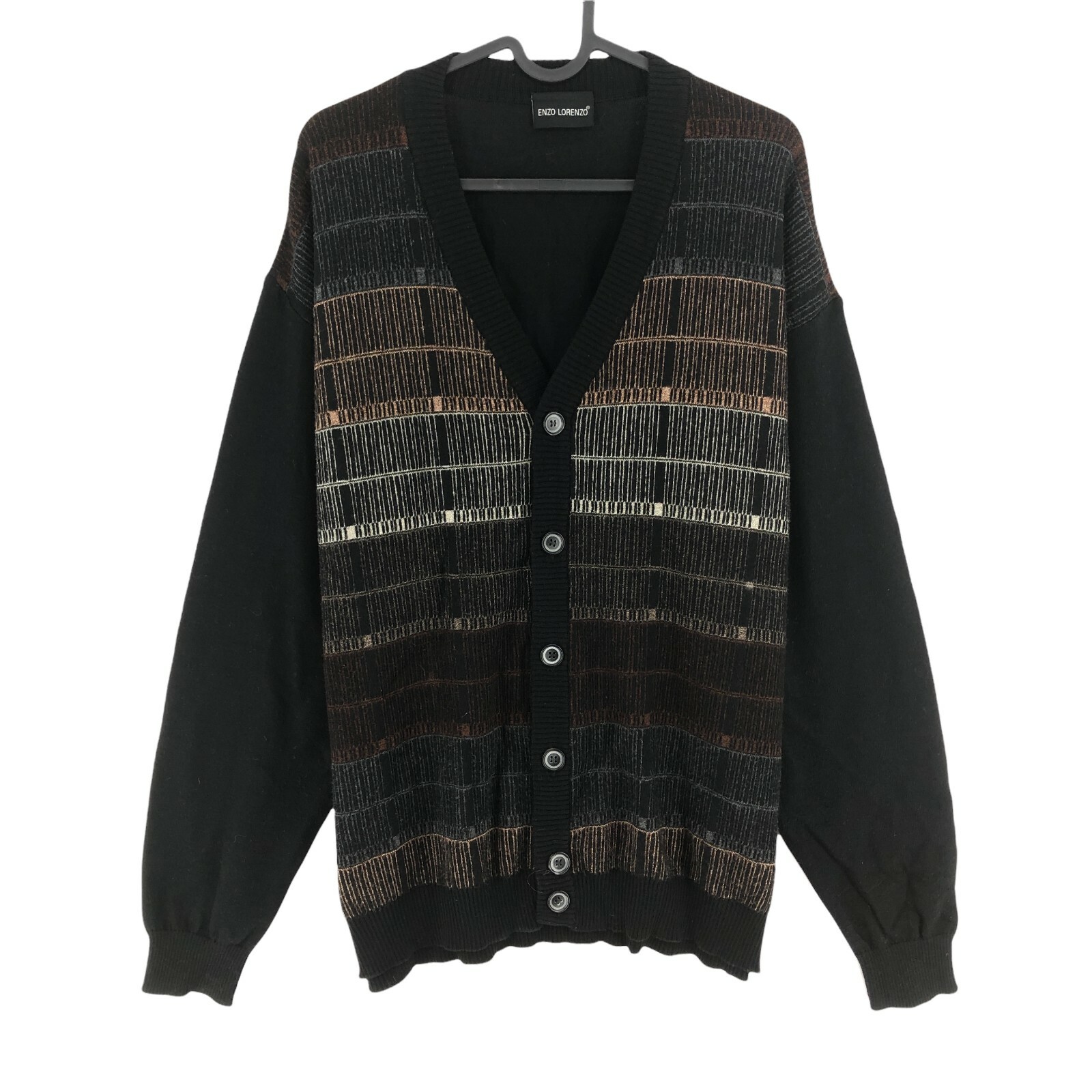 Cosby Vintage Retro 90s ENZO LORENZO Black Cardigan Jumper