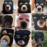 Dog Halloween Christmas Costume Dog Ear Muffs Noise Protection Knitted Dog Ears Warm Hats Dog Robbers and Thieves Mask Funny Pet Cosplay for Medium Large Dog(Pink Mask)(Pink)