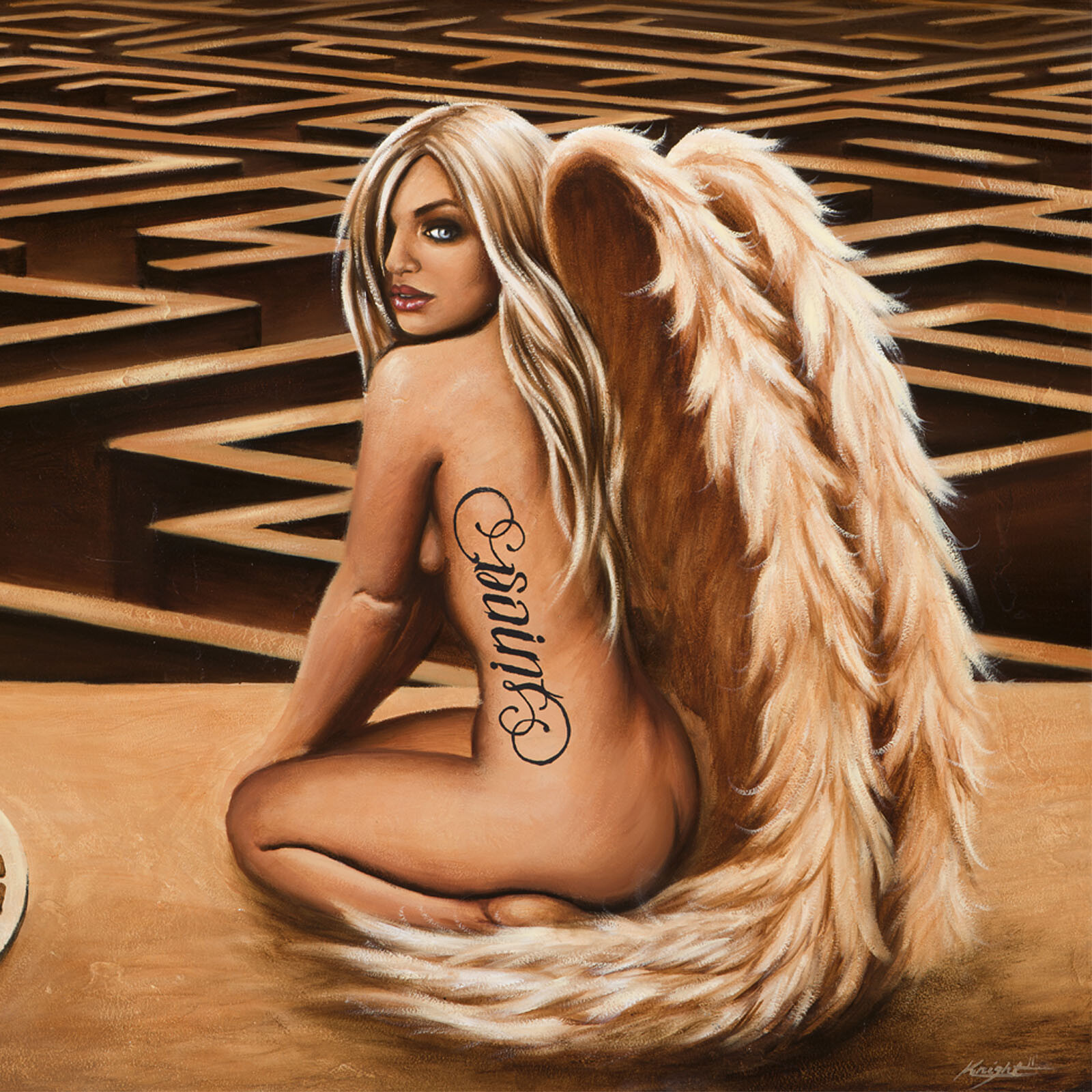 Angel Painting, Angels Artwork, Maze, Personalized Canvas Print
