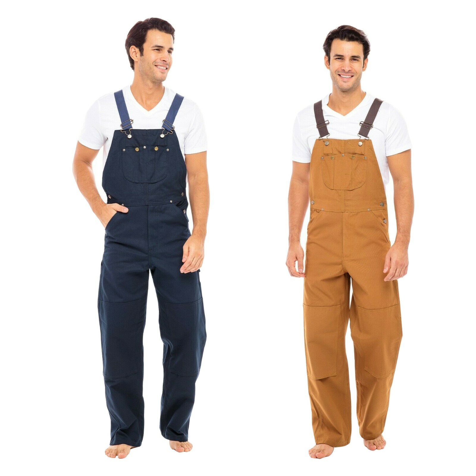Men's Duck Bib and Brace Decorators Overalls Heavy Duty Work Dungarees Unlined