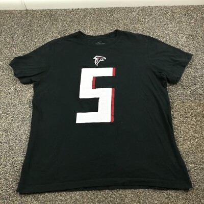 Atlanta Falcons Drake London T-Shirt Jersey Center Swoosh Black Mens Large