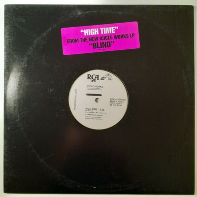Icicle Works - High Time - 12-inch White Label Promo Single(1988) Hype Sticker
