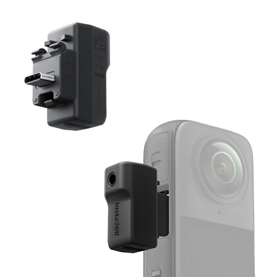 3.5mm/Type-C Mic Adapter Charging Audio Adapter for Insta360 One X4 Camera