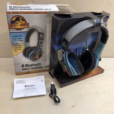 KIDdesigns Noise Cancelling Wireless Bluetooth Kids Headphones - Jurassic World