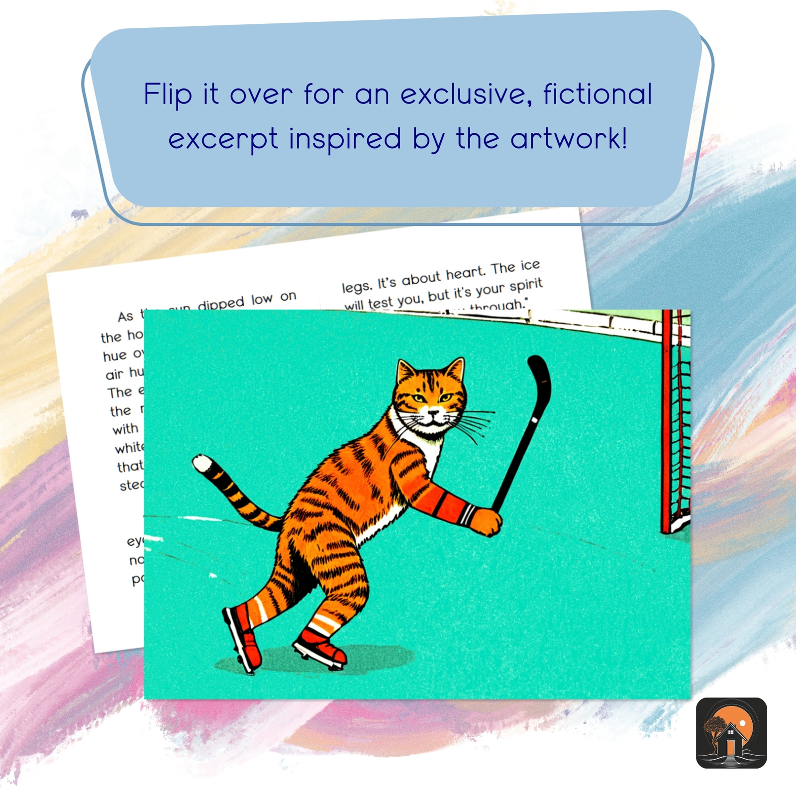 5x7-mini-print-cat-playing-hockey-inspirational-art-unique-animal-sports-gift