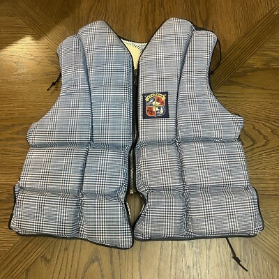 Vintage Stearns Blue Plaid Life Jacket/Vest Ladies Small Chest USA Type lll