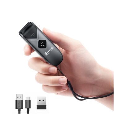 Eyoyo Bluetooth 2D&1D Barcode Scanner, Portable Wireless Mini Barcode Reader ...
