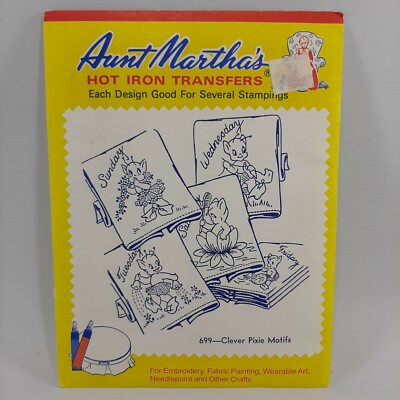 Aunt Martha's Iron On Transfers Clever Pixie Motifs