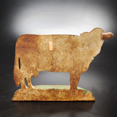 Vintage Holstein Dairy Cow Cast Iron Door Stop - Heavy Country Farmhouse Decor