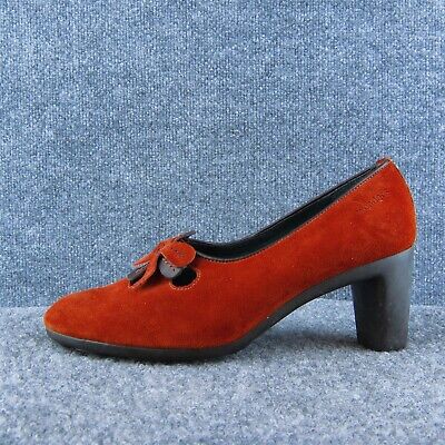 Wonders  Women Pump Heel Shoes Orange Suede Size 38 Medium