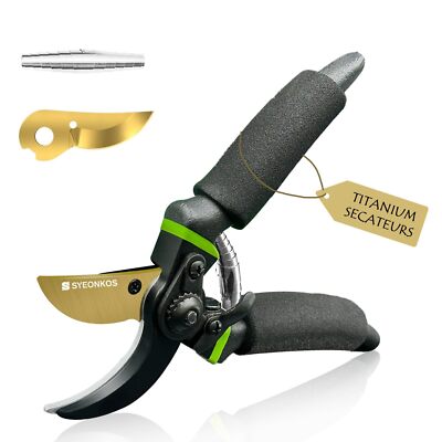 Secateurs, Premium Titanium Garden Pruning Shears, Gardening Scissors, Bypass...