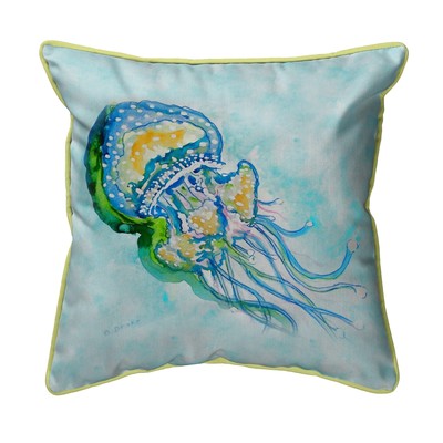 Betsy Drake Jelly Fish Large Indoor Outdoor Pillow 18x18