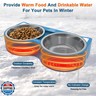 Alpcouts Heated Cat Bowl for Outdoor Cats in Winter, Heated Water Food Bowl with 2 Stainless Steel Bowls 23 OZ Each, Waterproof Heated Pet Bowl for Outside Cat Dog Bird, No More Frozen Food or Water.