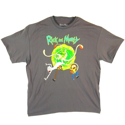 Rick And Morty T-shirt Gray Green Blue Tee TV Fan Gift Stocking Stuffer New
