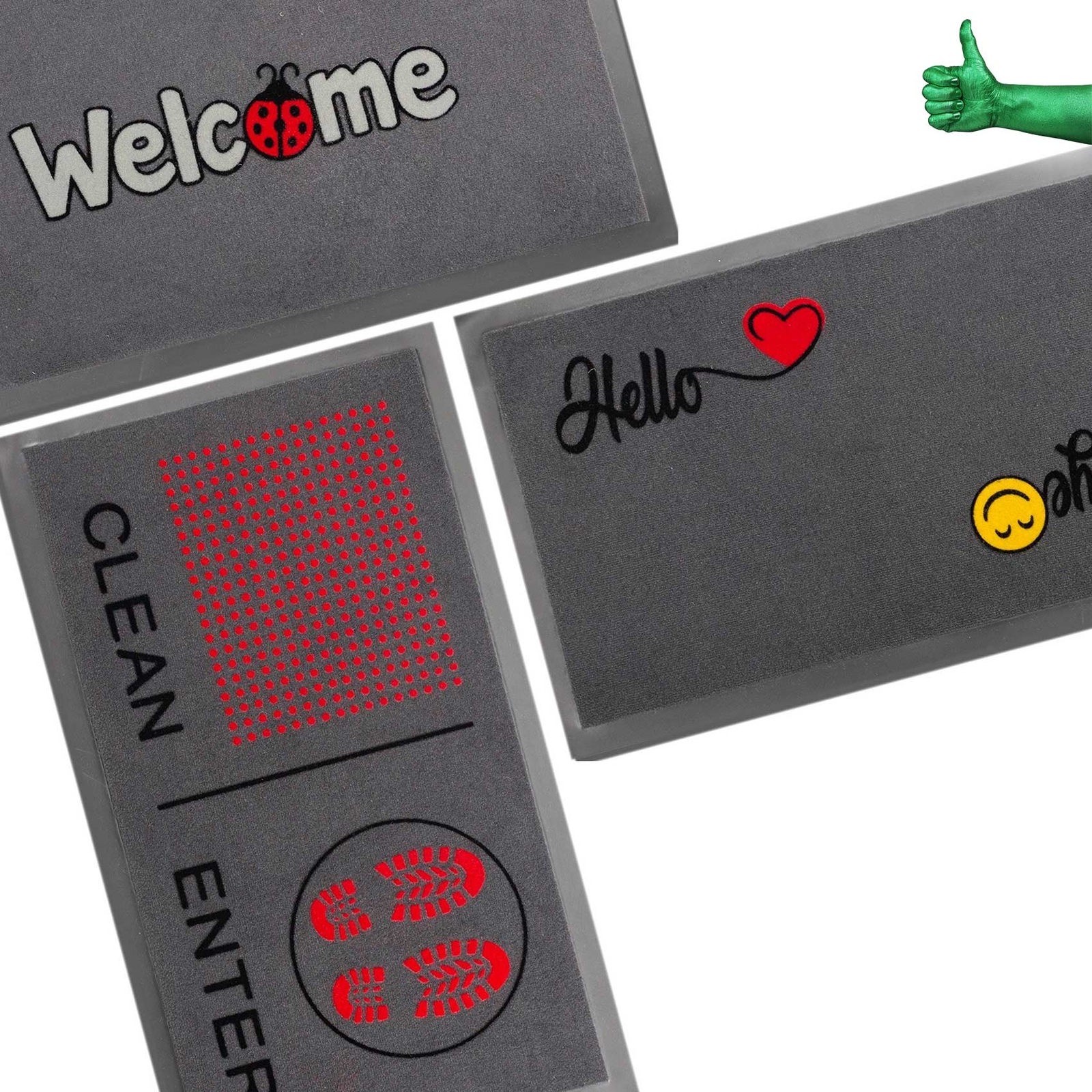 Fußmatte Schmutzfänger rutschfeste Bodenmatte Teppich waschbar und wasserfest