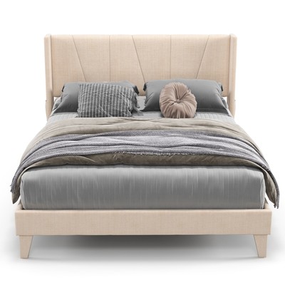 With Elastic Pockets Mattress Foundation Queen Size Beige