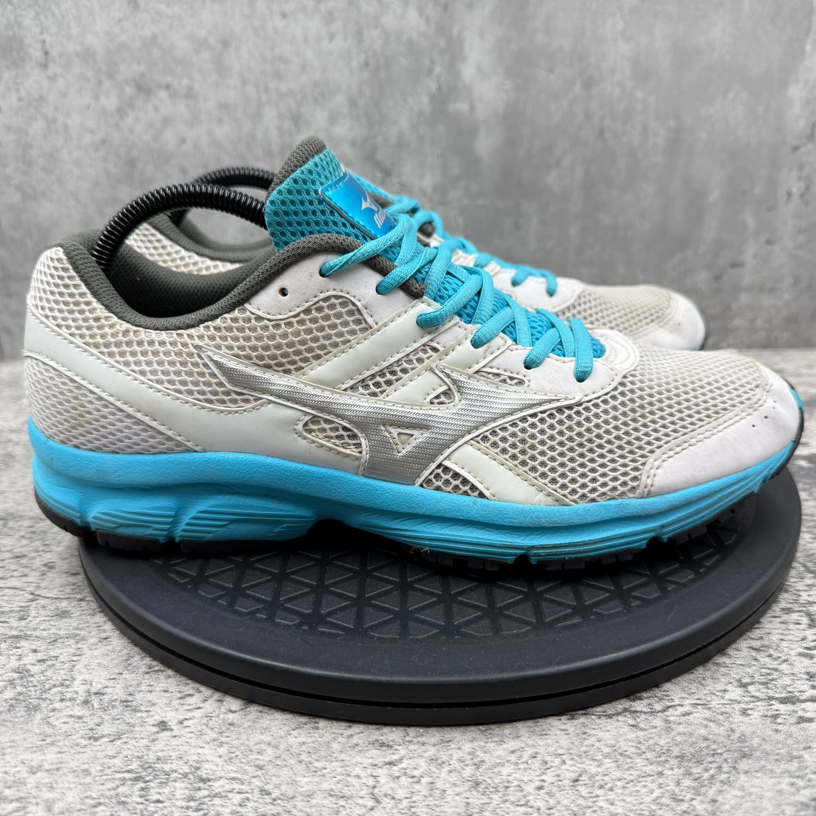 Mizuno Running Shoes Womens UK 8 Spark X10 White Turquoise Running Gym Trainers