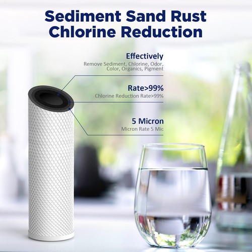 3-Stage KDF Whole House Water Filter System 20" with Spin Down Sediment Filter