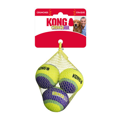 KONG Crunchair Small 3 Pack Tennis Balls No Squeak Dog Fetch Toy 2''