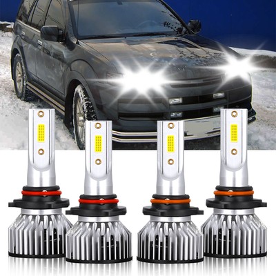 For Isuzu Axiom 2002-2004 4X 9005+9006 LED Headlight Bulb High Low Beam Combo