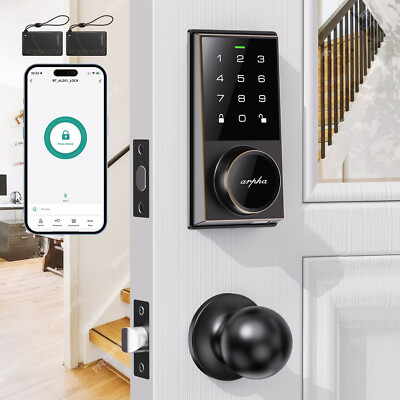 ARPHA Keyless Smart Door Lock Anti-Peep Passwords Keypad Bluetooth APP IP54 Knob