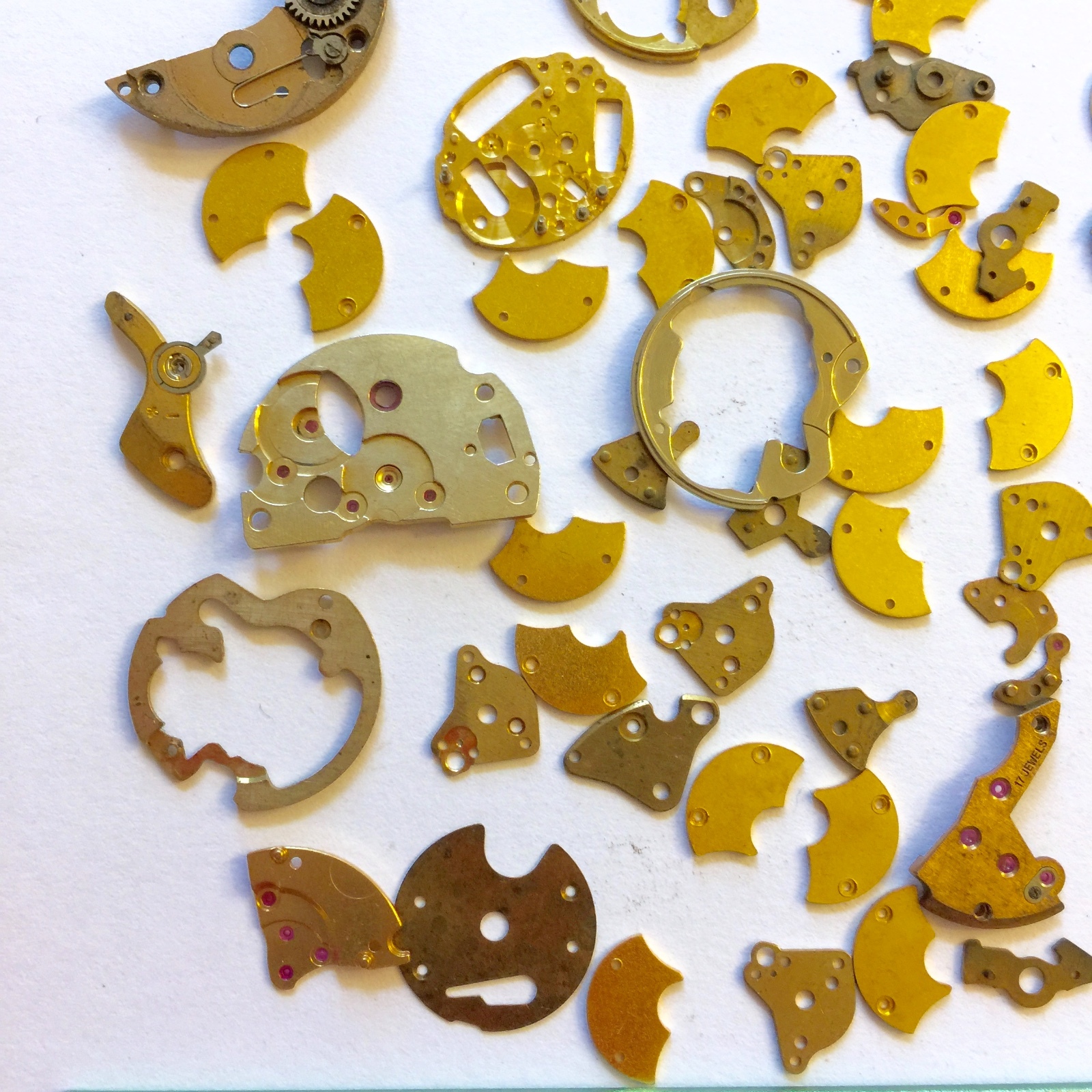 Steampunk Watch Parts Lot Gold Brass Plates Altered Art Old Unique