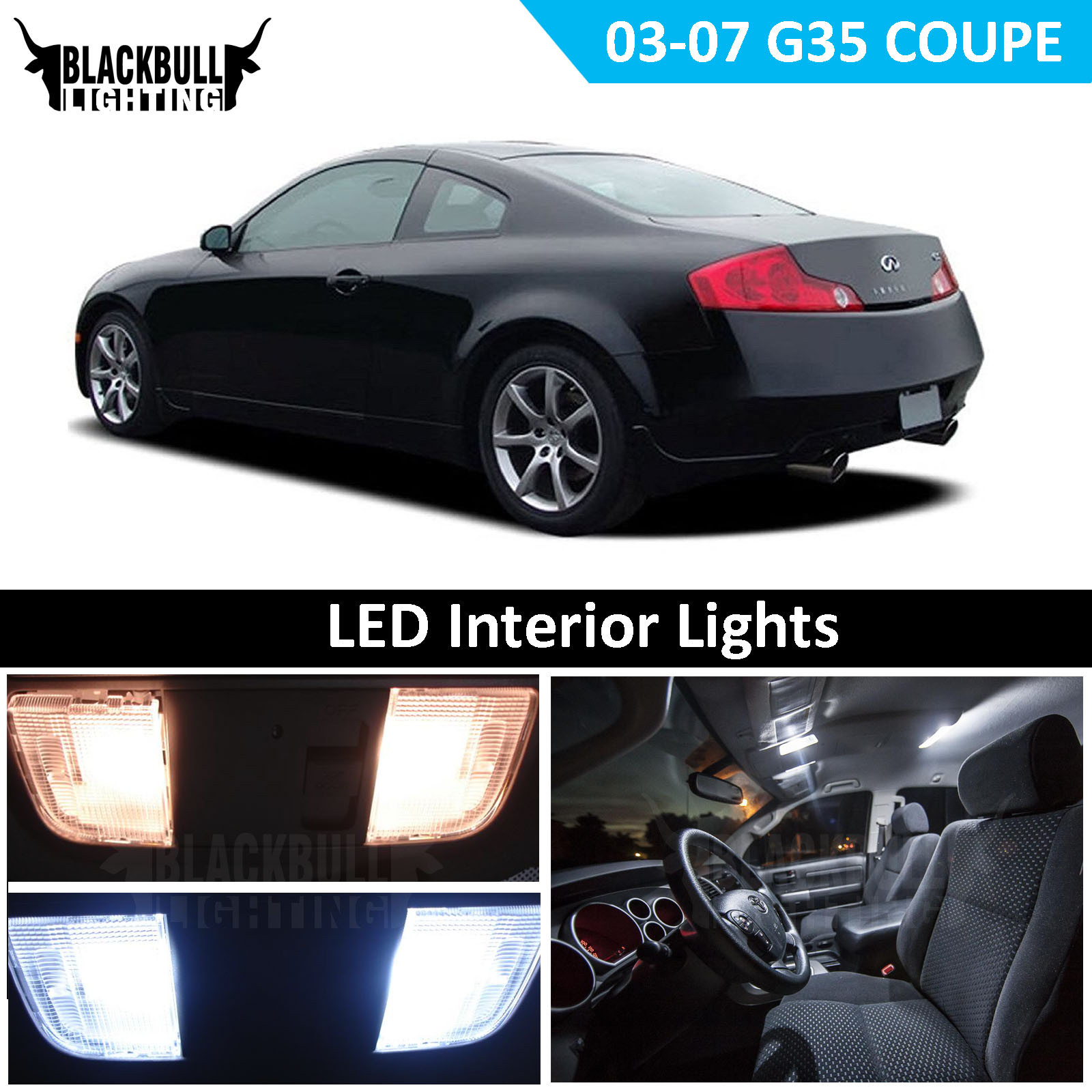 Details About White Led Interior Light Replacement Kit For 2003 2007 Infiniti G35 Coupe 7 Bulb