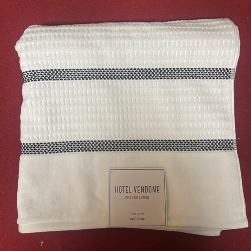 Hotel Vendome Spa Collection 100% Zero Twist COTTON Bath TOWEL 30x56” White  NWT