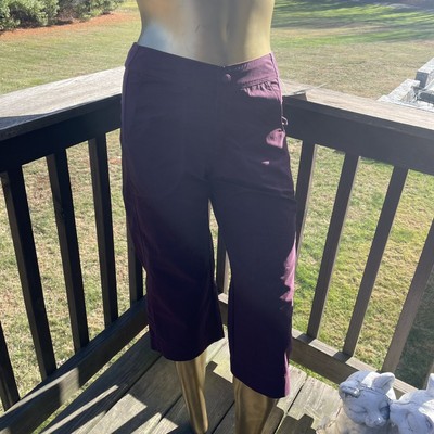 LL BEAN Pants Cargos Cropped Hiking Camping Outdoors Burgundy 8 8P Petites