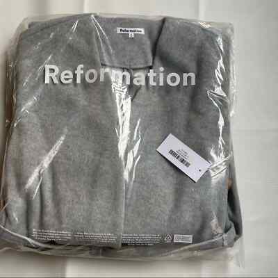 Pre-owned Reformation Carly Coat Grey In Gray