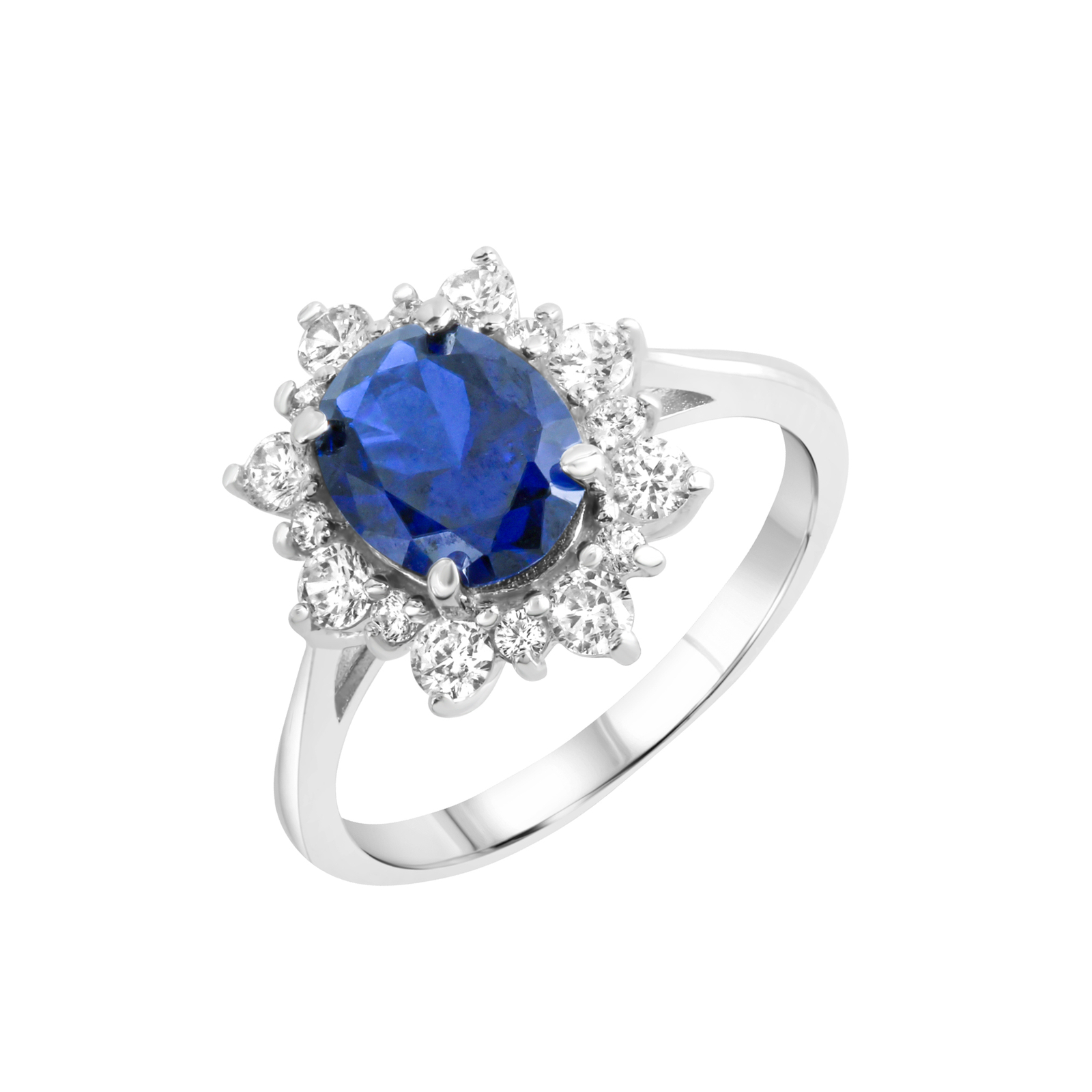 F333/- Weißgold glanz synth.Spinel und Zirkonia