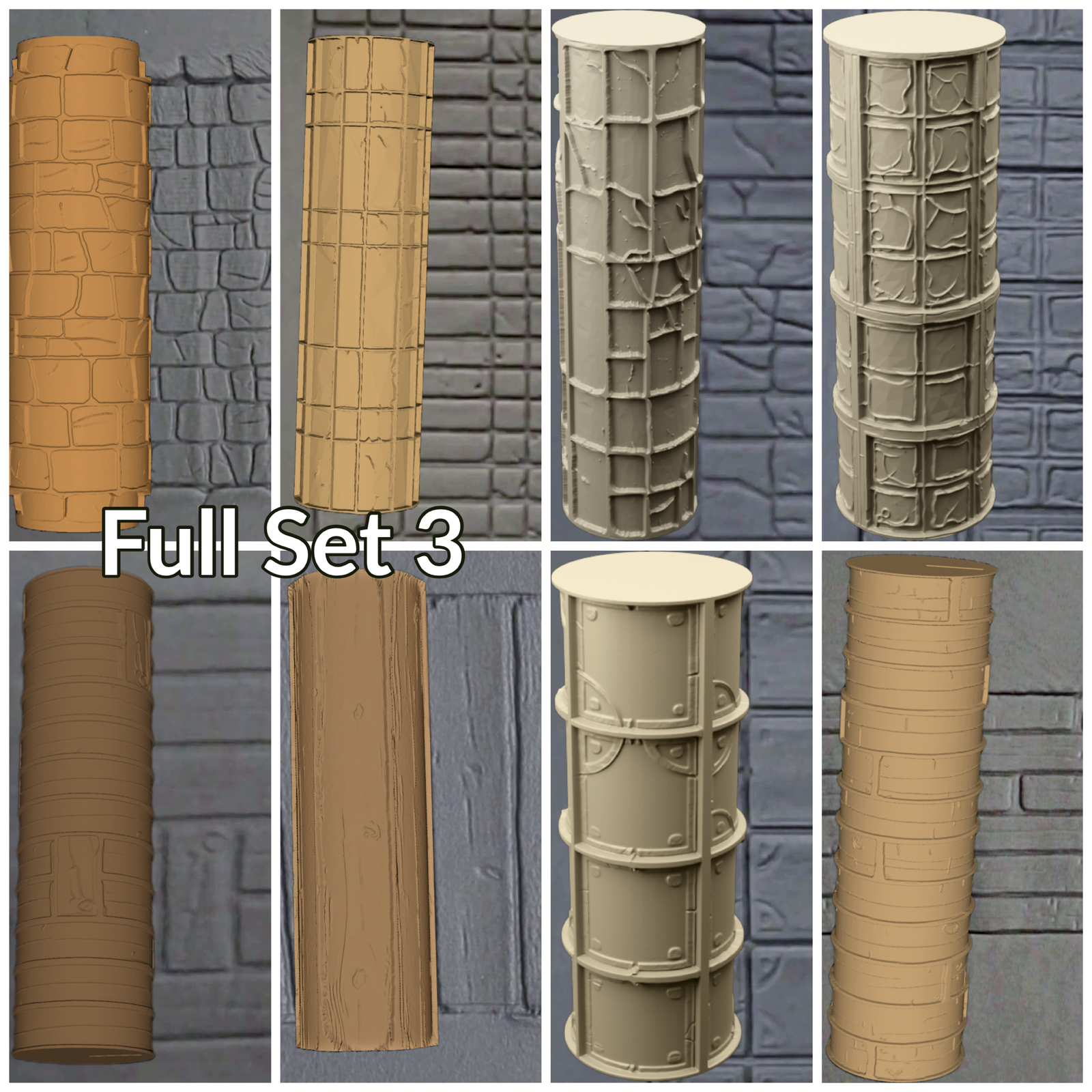 Cobblestone Clay Texture Roller, art craft diorama STL Loot Factory (Set 3)