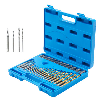 VEVOR Screw Extractor with Drill Bit Set 35-Piece Bolt Extractor Kit with Case