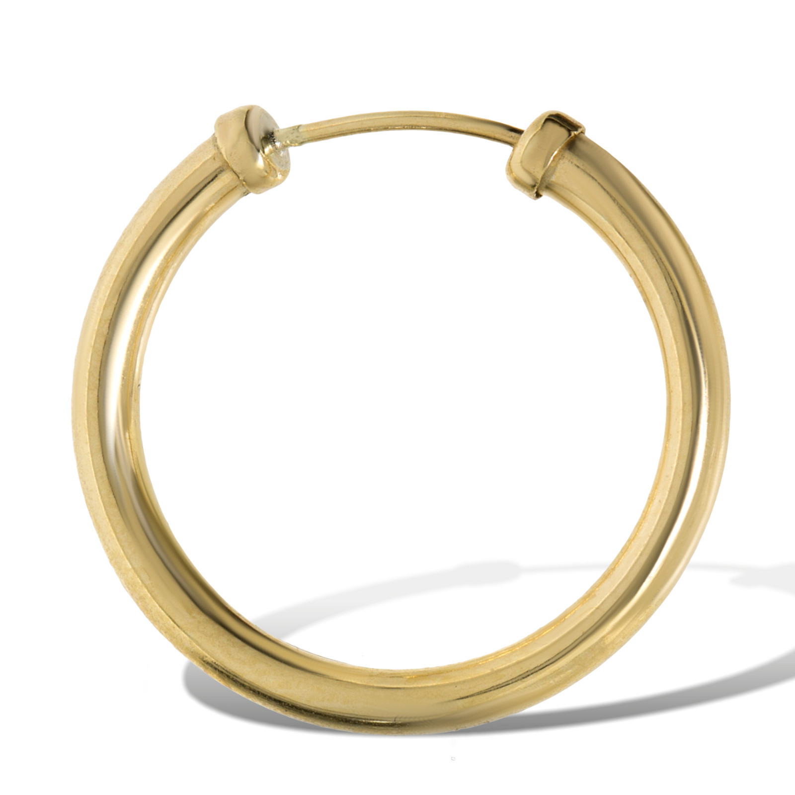 9CT GOLD MENS SINGLE SLEEPER GENTS HOOP EARRINGS CAPPED ROUND PLAIN TUBE BOX eBay