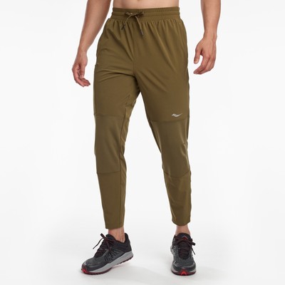 

Мужские брюки-джоггеры Saucony Summit темно-оливковые  Apparel, Dark olive
