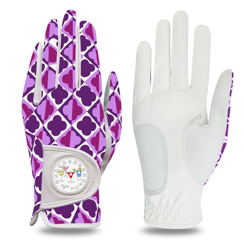 Women Golf Gloves Left Right Handed Golfer with Ball Marker Rain Grip Weathersof