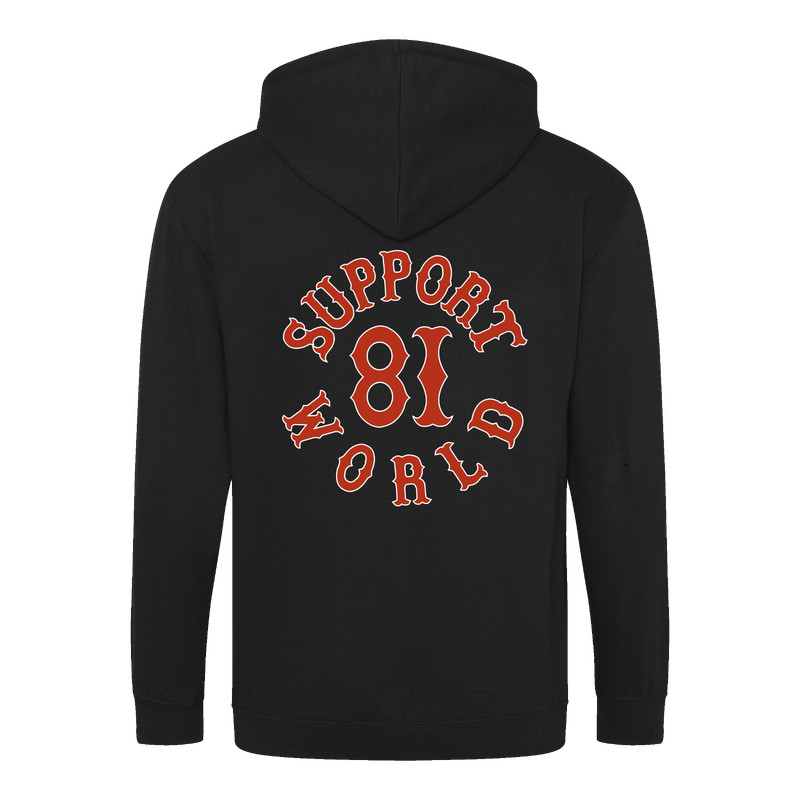 Hells Angels Support Gilet Avec Capuche Monde Noir Sans Manchon Impression