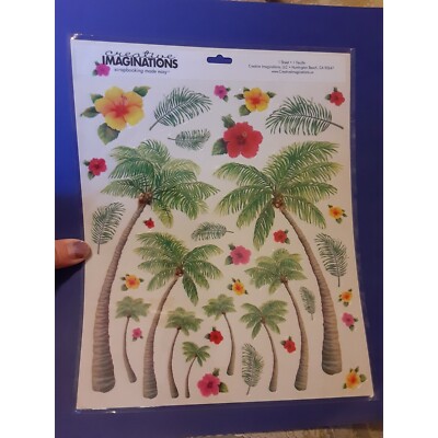 Creative Imaginations palm trees Hawaii large sticker sheet