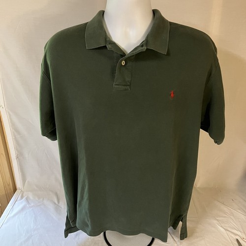 Polo by Ralph Lauren Forest Green Shirt Large w/ Red Logo