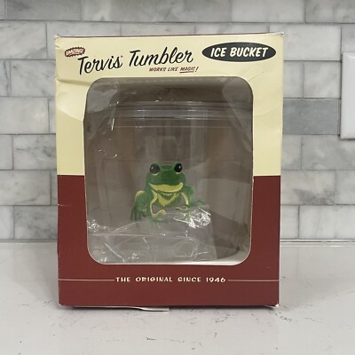 NEW in ORIGINAL BOX!  Frog Tervis Ice Bucket & Tongs Clear - Box Damage