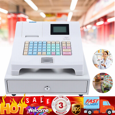48Key Desktop Electronic Cash Register POS Casher Digital LED Display w/ Drawer