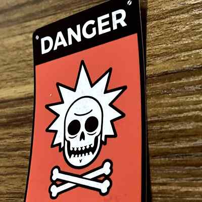 Rick and Morty ''Danger Sign'' Vinyl Sticker